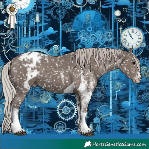 Horse Color:White Spotted Silver Black Tobiano Skewed Appaloosa 