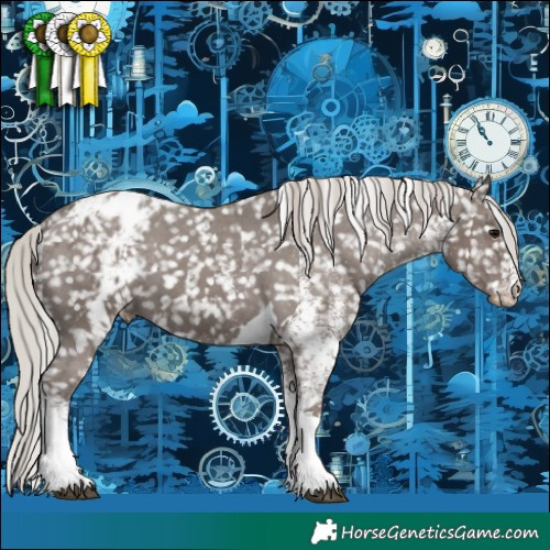 Horse Color:White Spotted Silver Black Tobiano Skewed Appaloosa 