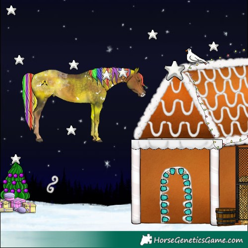 Horse Color:Painted White Spotted Chocolate Palomino Ice