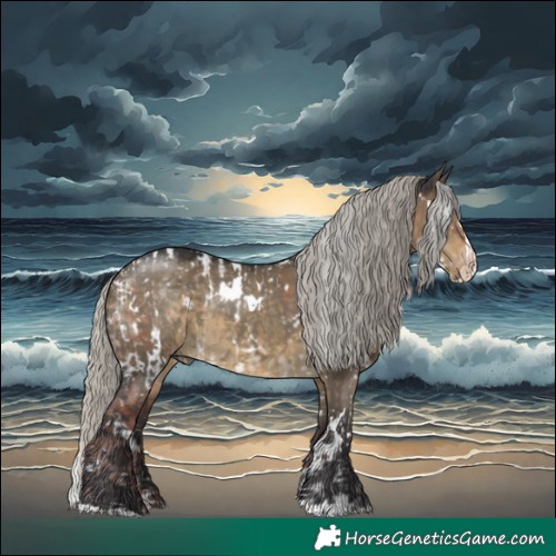 Horse Color:White Spotted Chocolate Silver Brown Dun Appaloosa  and White Spotted Silver Smoky Grullo Sabino Splash 
