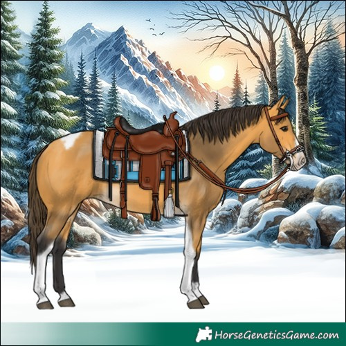 Horse Color:Buckskin Tobiano Frame 