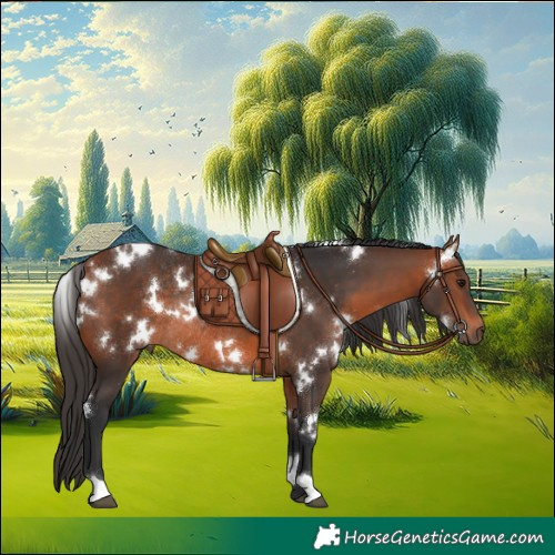 Horse Color:White Spotted Bay Rabicano 
