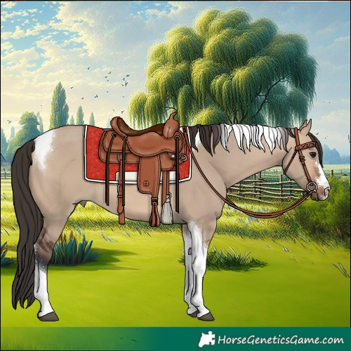 Horse Color:Bay Dun Tobiano 