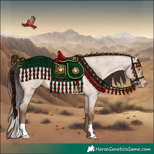 Horse Color:Amber Champagne Roan Dun 
