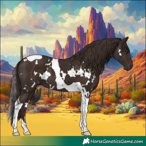 Horse Color:White Spotted Liver Chestnut Tobiano 