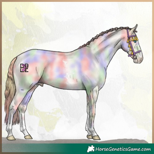 Horse Color:Nacre Amber Cream Champagne Pearl Dun Sabino 