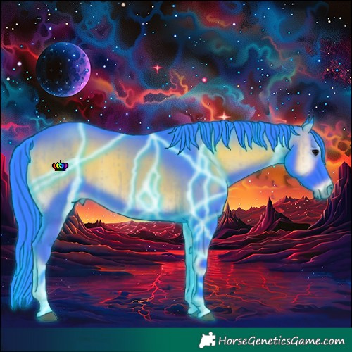 Horse Color:Thunderstruck Watercolor Smoky Blue Onyx Brindle 