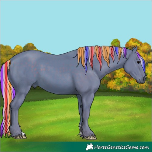 Horse Color:Painted Watercolor Silver Black 