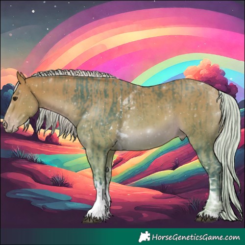 Horse Color:Watercolor Silver Buckskin Tobiano  and Watercolor Silver Amber Champagne Tobiano 