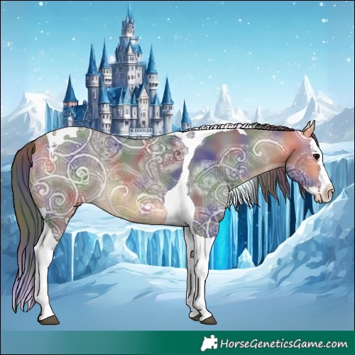Horse Color:Nacre Buckskin Ice Splash Tobiano Rabicano 
