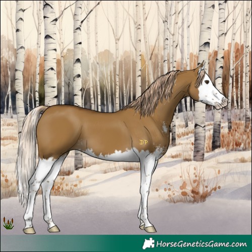 Horse Color:Chocolate Palomino Dun Sabino Splash