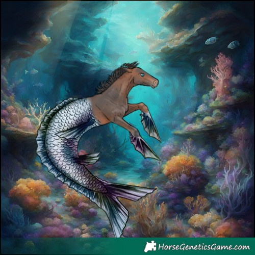 Horse Color:Bay Ice Merle Tobiano 