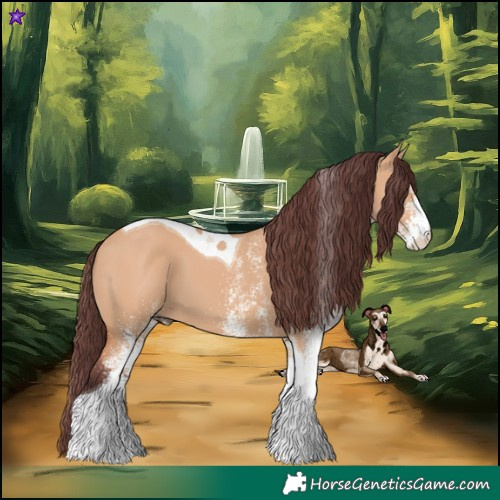 Horse Color:White Spotted Chocolate Bay Dun Tobiano 