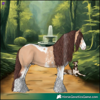 Horse Color:White Spotted Chocolate Bay Dun Tobiano