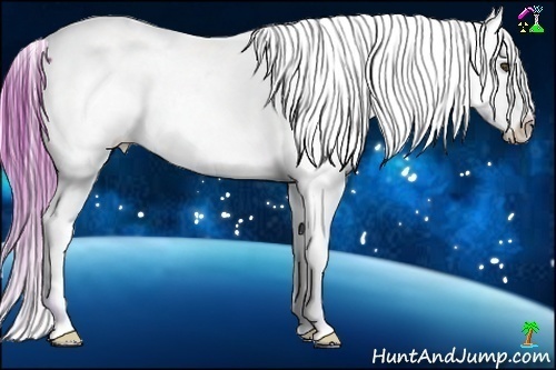 Horse Color:Watercolor White Spotted Bay Frame Snowcap 