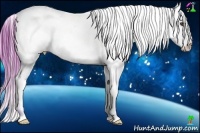 Horse Color:Watercolor White Spotted Bay Frame Snowcap