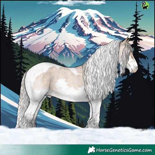 Horse Color:Silver Brown Roan Dun Splash Tobiano 