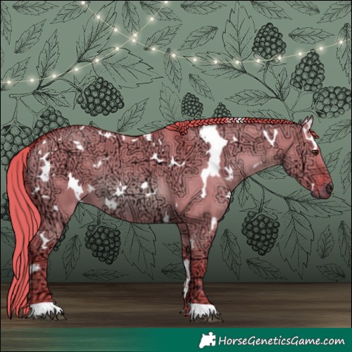 Horse Color:Watercolor White Spotted Red Dun Ice 