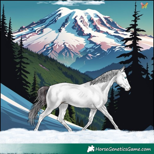 Horse Color:White Spotted Amber Champagne Dun Splash Tobiano 
