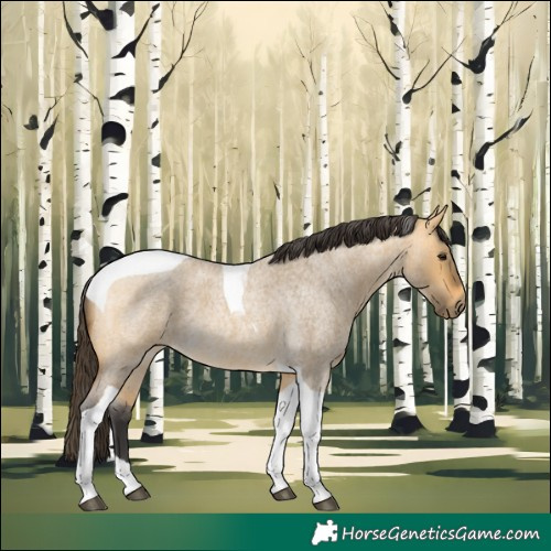 Horse Color:Buckskin Roan Dun Tobiano 