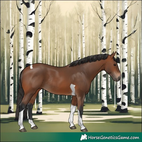 Horse Color:Bay Tobiano Rabicano