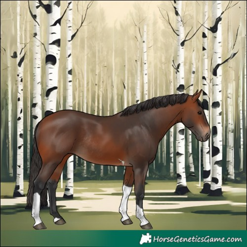 Horse Color:Bay Tobiano Rabicano