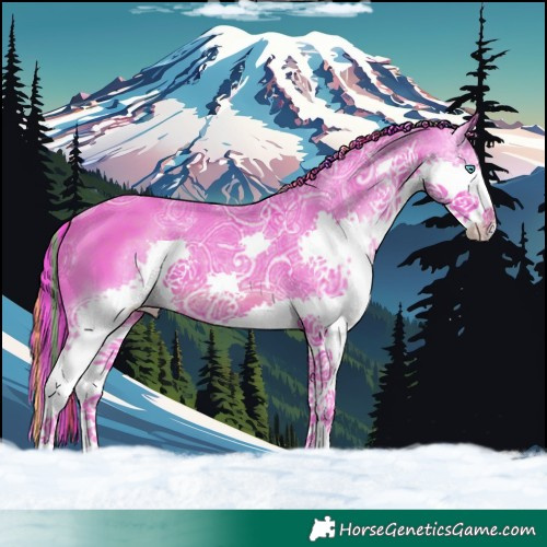 Horse Color:Painted Watercolor Liver Chestnut Ice Splash 