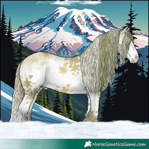 Horse Color:Watercolor White Spotted Gold Champagne Splash 