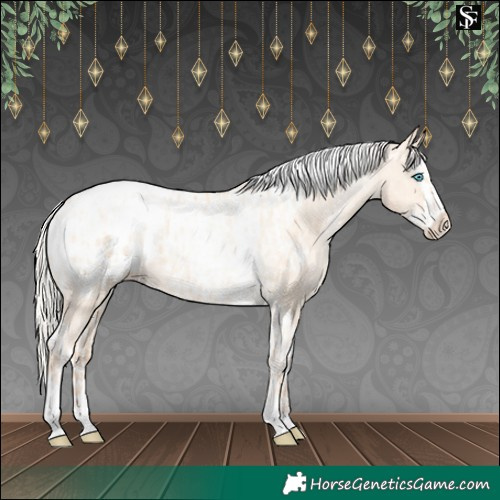 Horse Color:Silver Amber Champagne Pearl Dun Tobiano Blanket Rabicano  and Silver Amber Champagne Pearl Dun Splash Tobiano Blanket Rabicano 