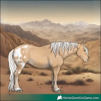 Horse Color:White Spotted Silver Amber Cream Champagne Skewed LP Spotted 