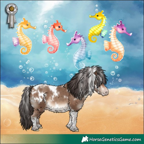 Horse Color:White Spotted Sable Champagne Tobiano 