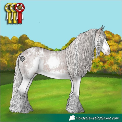 Horse Color:Silver Brown Roan Splash Varnish  and White Spotted Silver Brown Roan Splash Varnish 
