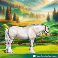 Horse Color:Silver Amber Champagne Pearl Dun Tobiano Appaloosa Rabicano and Silver Bay Roan Dun Tobiano Appaloosa Rabicano