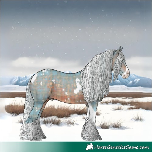 Horse Color:Watercolor Plaid  White Spotted Silver Brown Splash Tobiano 