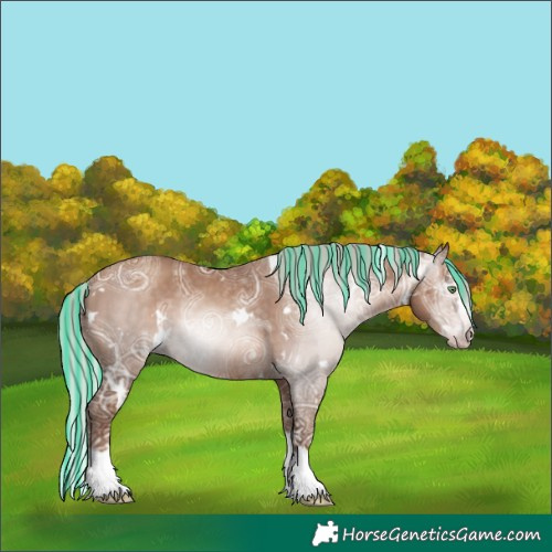 Horse Color:Gray Painted White Spotted Silver Sable Champagne Ice Splash 