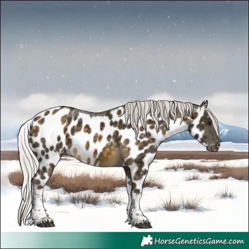 Horse Color:Silver Buckskin Tobiano Skewed LP Spotted 