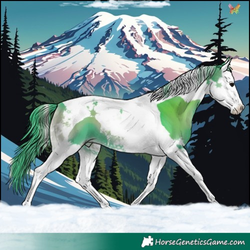 Horse Color:Watercolor Smoky Blue Onyx Splash Tobiano 