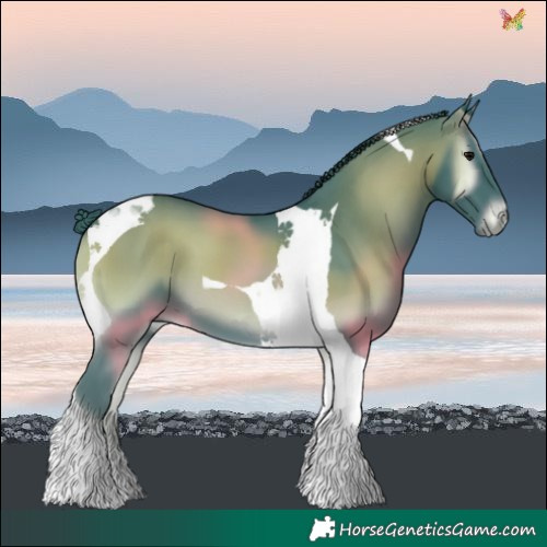 Horse Color:Watercolor Smoky Blue Onyx Tobiano 