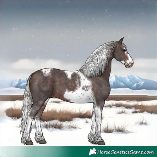 Horse Color:Silver Brown Sabino Splash Tobiano Frame 