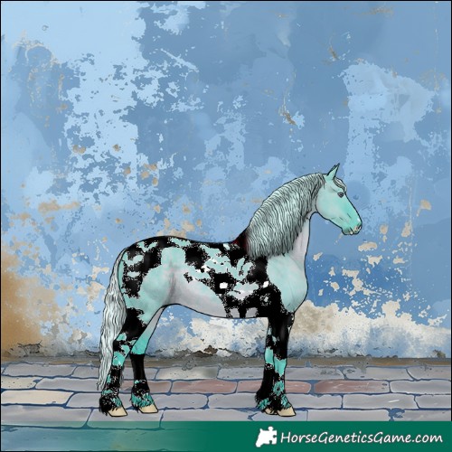 Horse Color:Watercolor Silver Grullo Chinchilla Tobiano 