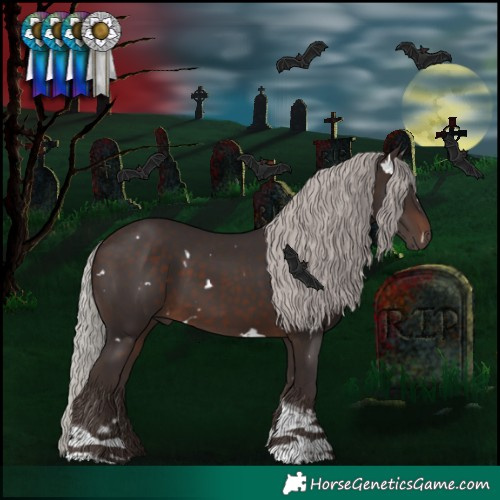 Horse Color:White Spotted Silver Brown Tobiano 