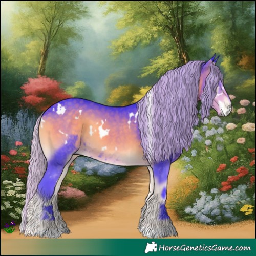 Horse Color:Watercolor White Spotted Silver Smoky Blue Onyx Rabicano 