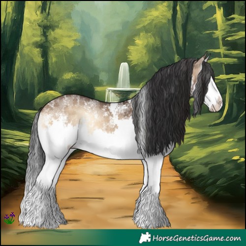 Horse Color:Powder White Bay Onyx Sabino Splash Rabicano