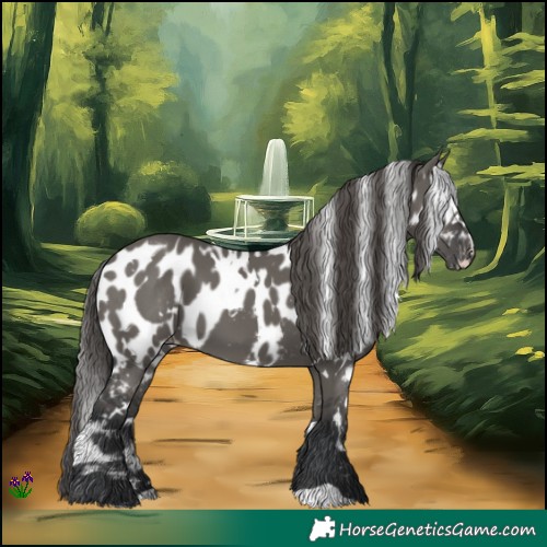 Horse Color:White Spotted Grullo Skewed LP Spotted 