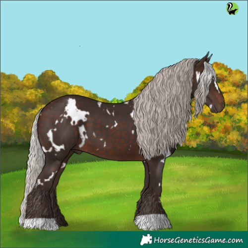 Horse Color:White Spotted Silver Brown 