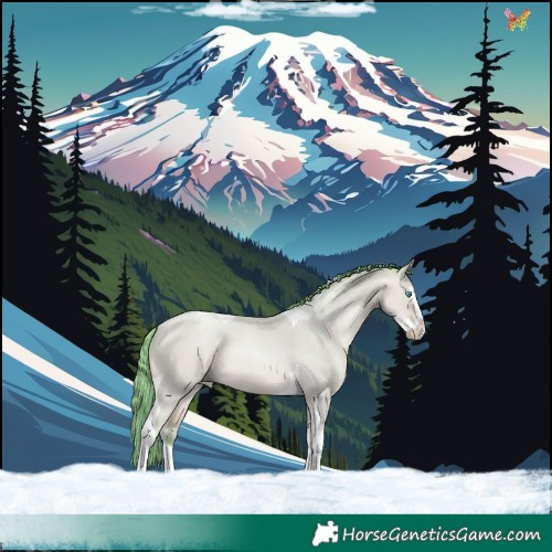 Horse Color:Watercolor Amber Cream Champagne Pearl Dun Splash Tobiano 