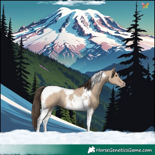 Horse Color:Classic Champagne Dun Tobiano 