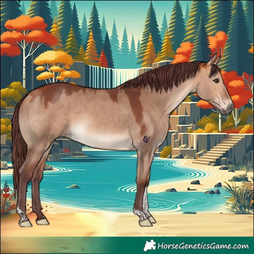 Horse Color:Chocolate Bay Dun Tobiano Rabicano