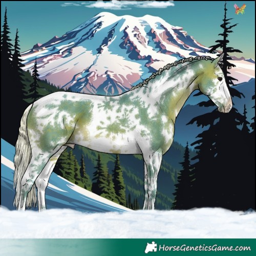 Horse Color:Watercolor White Spotted Silver Brown Splash Tobiano 