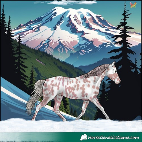 Horse Color:Watercolor Silver Black Tobiano Leopard 